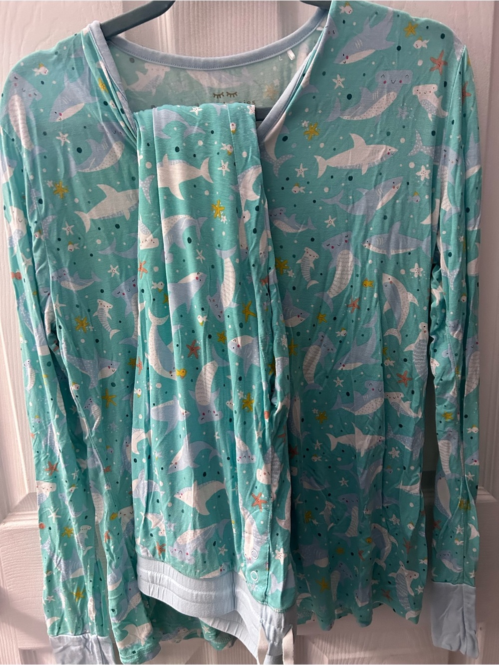 Little Sleepies Aqua Shark & Starfish Pajama Set